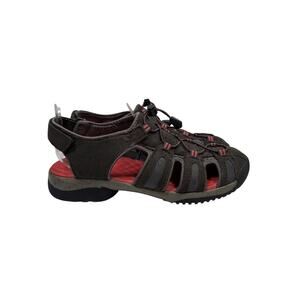 Clarks Tuvia Melon Fisherman Sandals Womens 7.5 Brown Suede Closed Toe